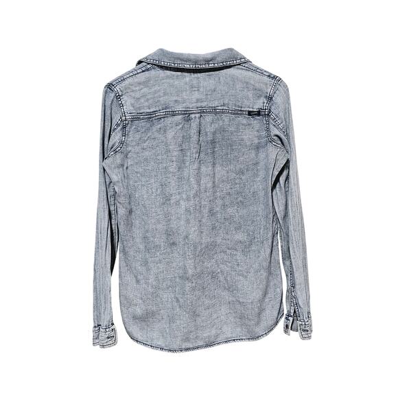 Guess Button-Up Chambray Button-Up Shirt Size S Casual Layering Western - Picture 2 of 7